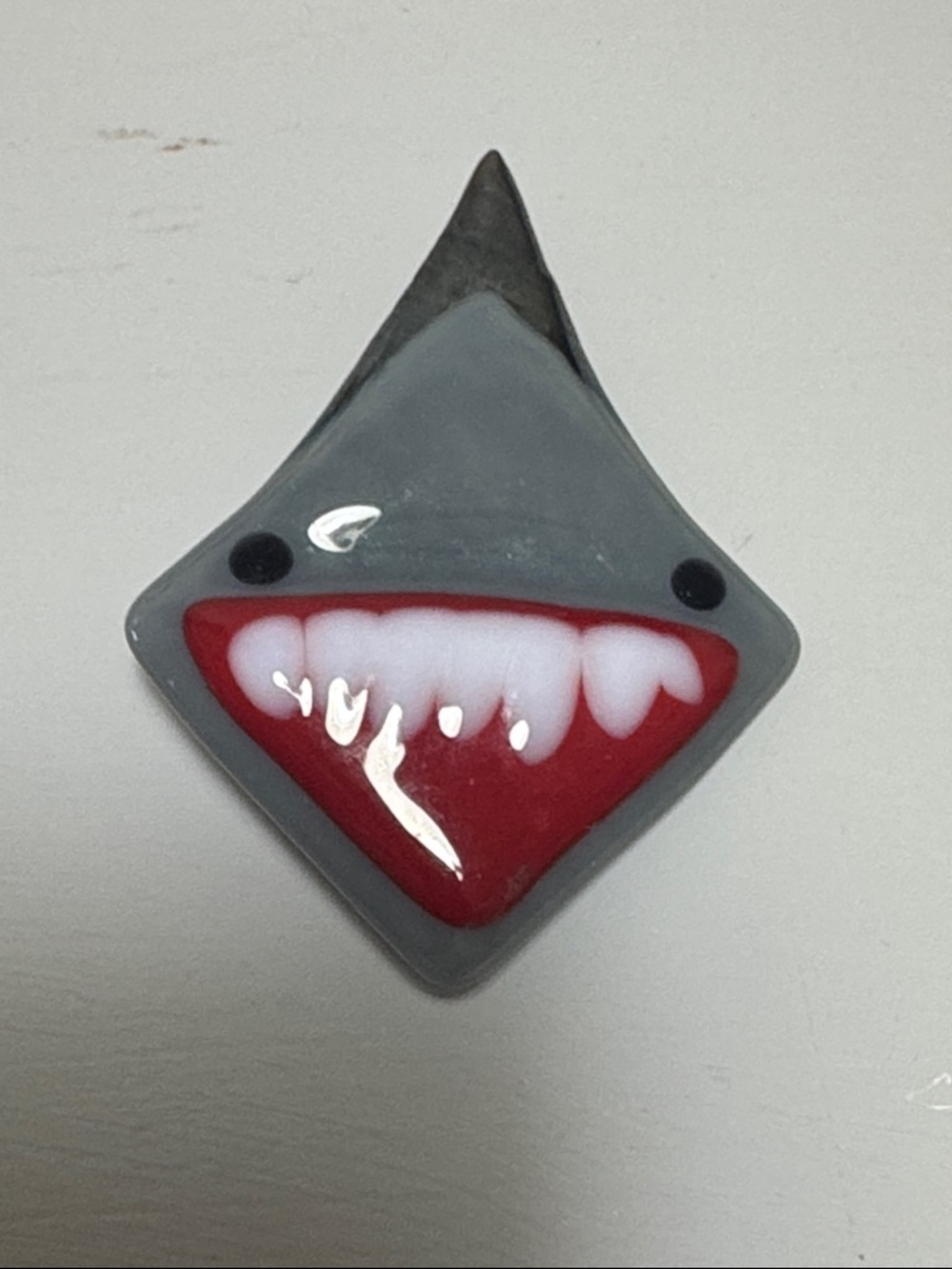 Funny Shark Fused Glass Brooch - Picture 2 of 9